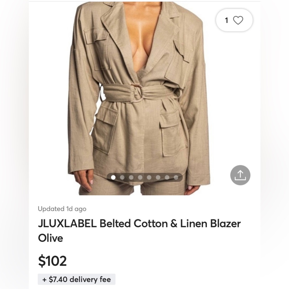 New Jluxlabel linen jacket size small
